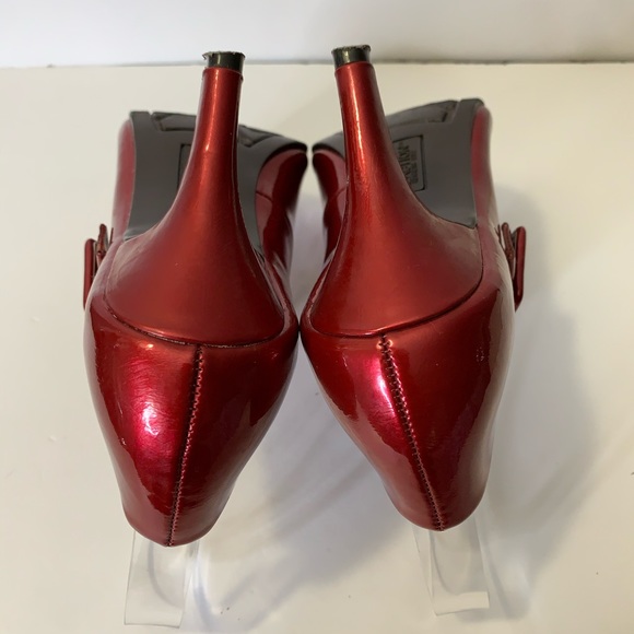 * SOLD* Kenneth Cole Red Peep Toe Heels 8.5 M - Picture 9 of 13